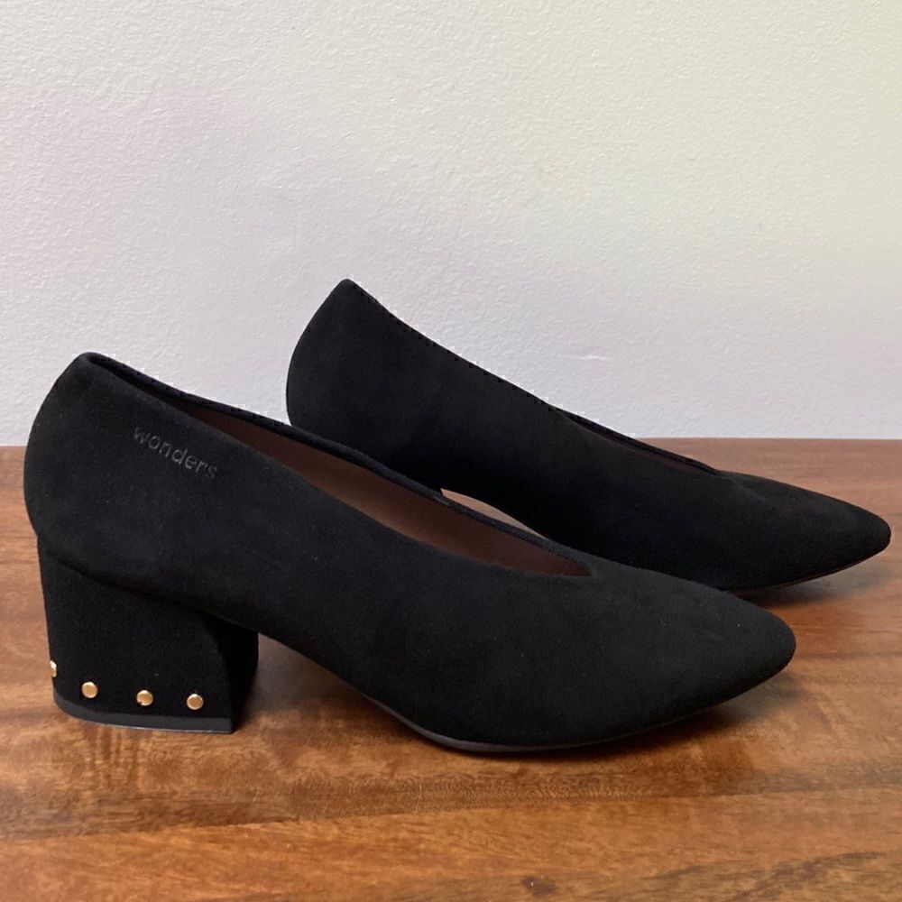 wonders made in Spain Block Heel Suede Shoes